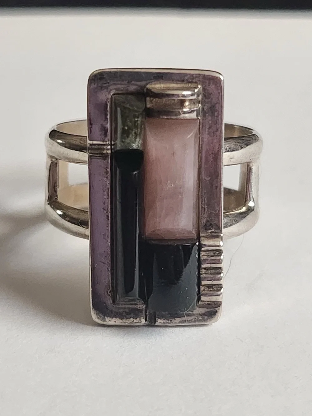 925 Sterling Silver Geometric Jay King Mine Finds DRT Multi Stone Ring Size 10.5